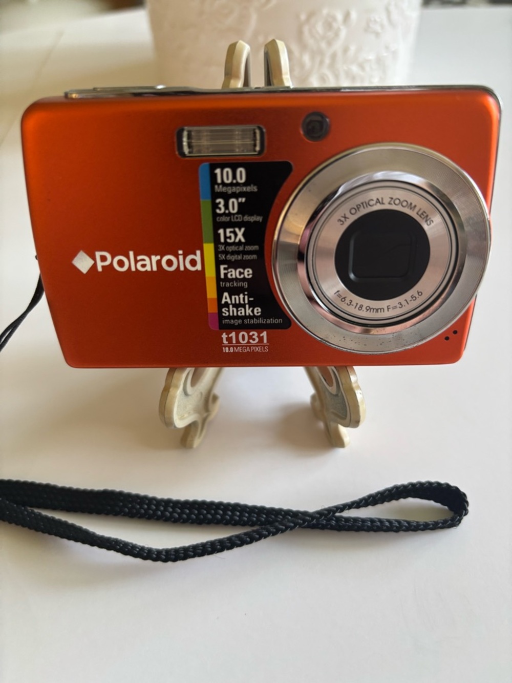 Polaroid Orange Compact Digital Camera with Silver Lens Ring